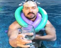 Jesse Williams consuming alcohol